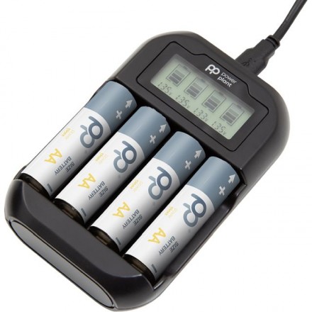 Зарядное устройство PowerPlant для аккумуляторов AA, AAA/ micro USB/ PP-UN4 Зарядное устройство PowerPlant для аккумуляторов AA, AAA/ micro USB/ PP-UN4